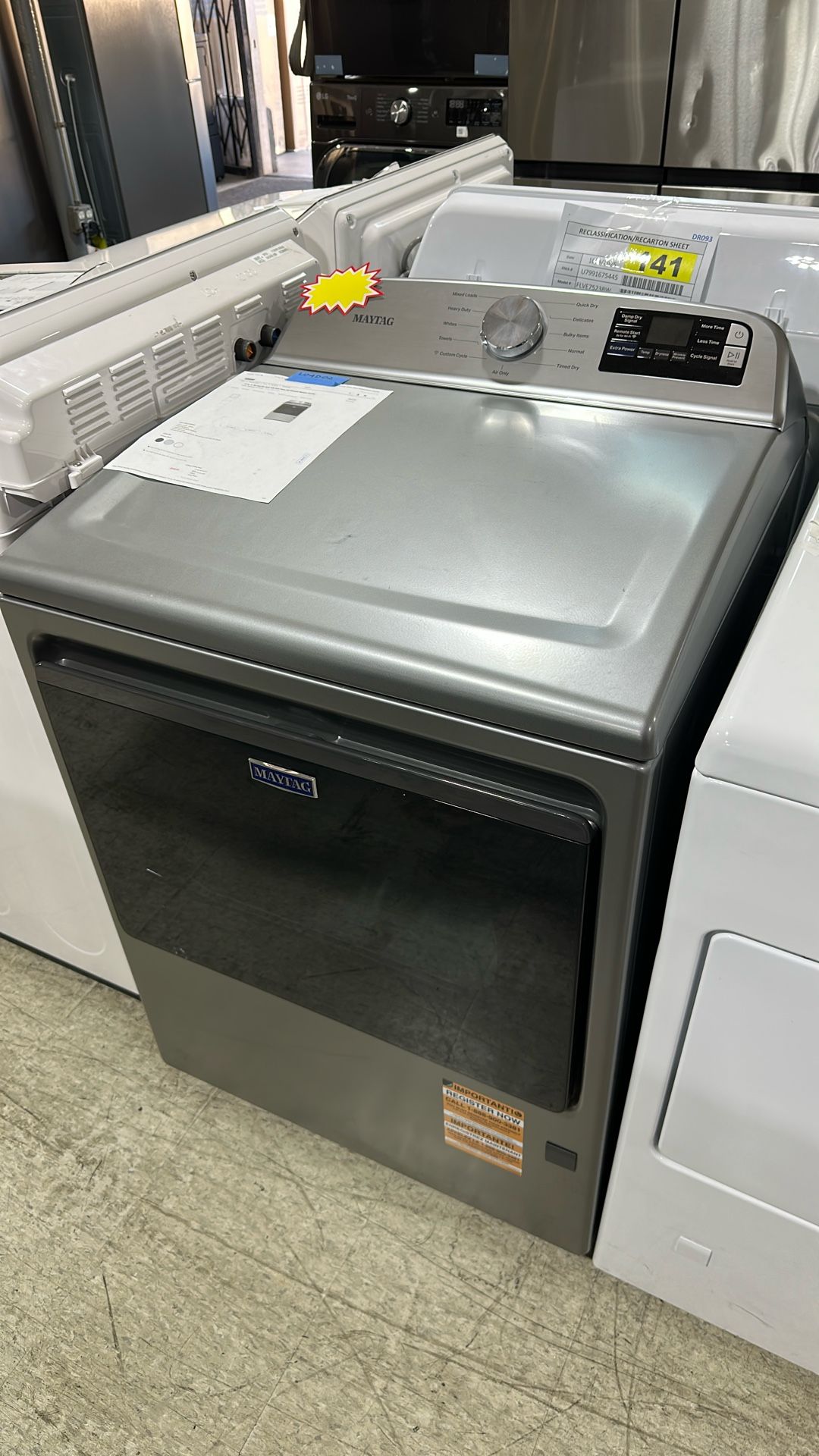 Maytag Matte Grey Mega Capacity Dryer