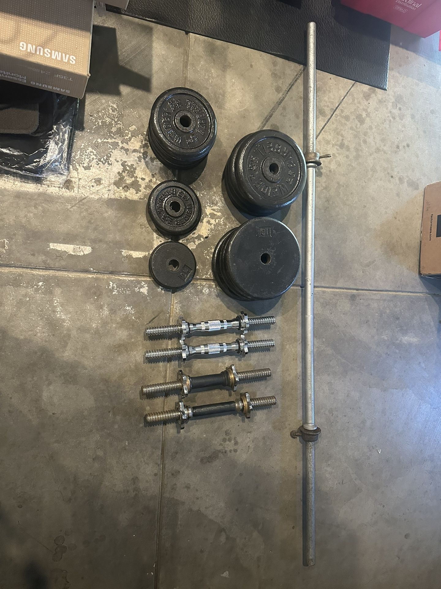Weights Set with Barbell
