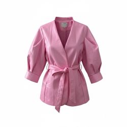FASHION NOVA CARDI B COLLECTION Pink Faux Leather Jacket Women’s XL DEFECTS