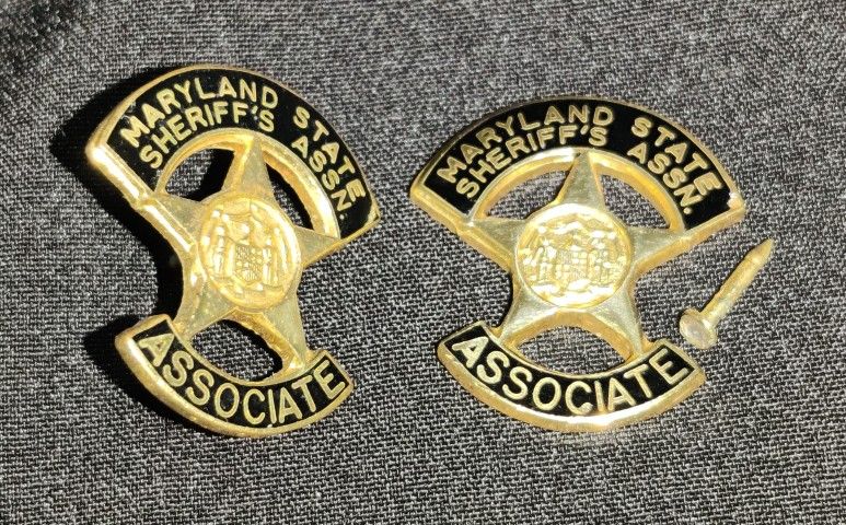 Lot of 2 Maryland state sheriff's assn. brass lapel pins
