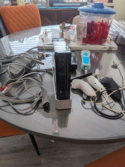 Nintendo Wii Black Console with Controllers and Cables
