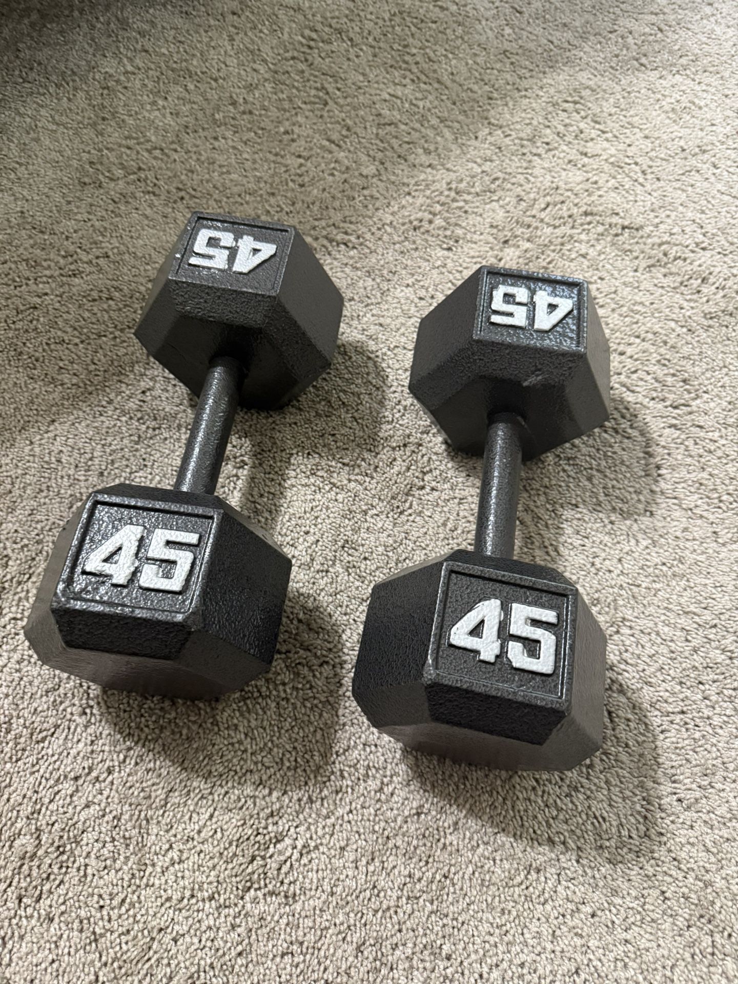 45 lb Hex Dumbbells β Pair (90 lbs Total)