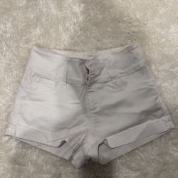 White High Waisted Shorts 
