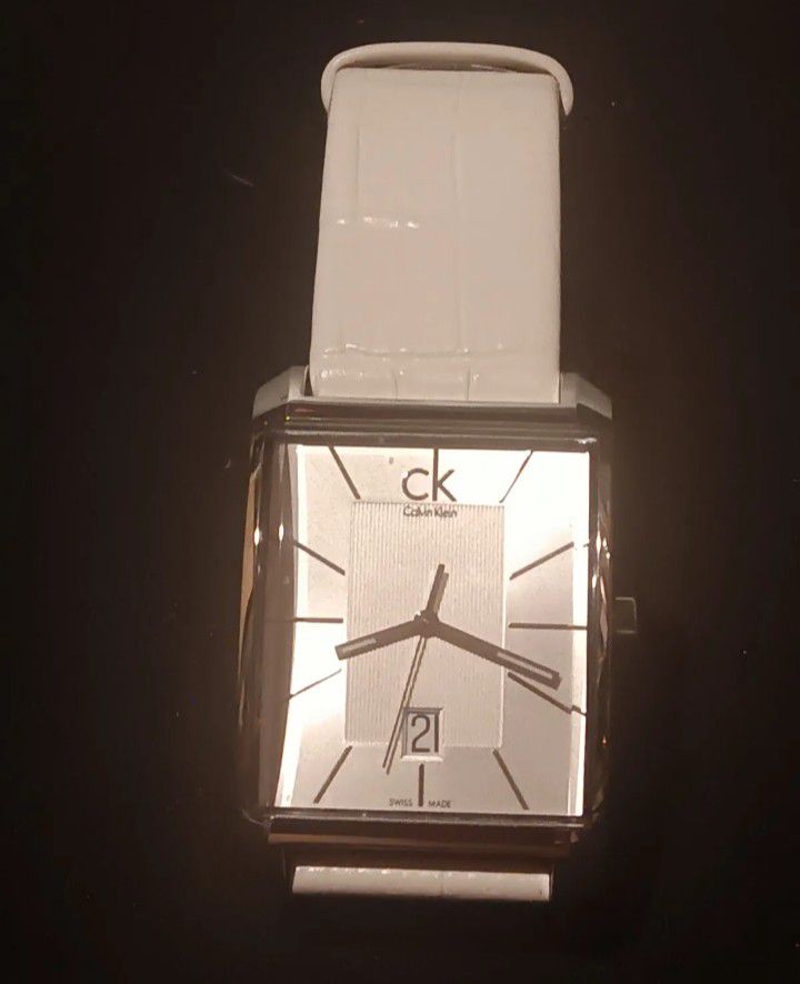 Silver And White Calvin Klein Watch