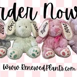 Custom-Made Personalized Plush Easter Bunnies