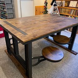 Industrial Style Table W/ Stools 