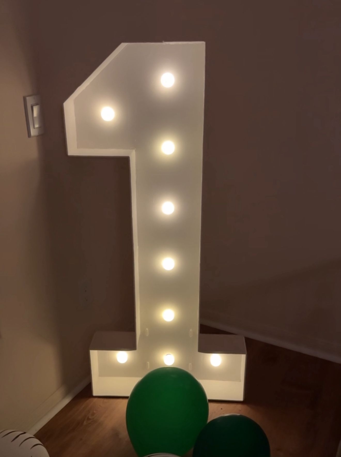 LED Marquee Light Up Number 1 For Baby Birthday Party