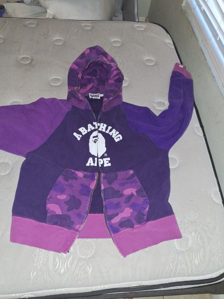 Purple Bape Hoodie Size M