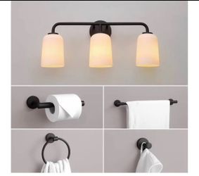 Globe Electric STOP SALE - 24-in 3 Light Matte Black Modern/ contemporary Bathroom Vanity light