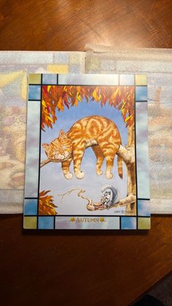 Gary Patterson Seasonal Cat Art Panels – Spring, Summer & Autumn – Set of 3