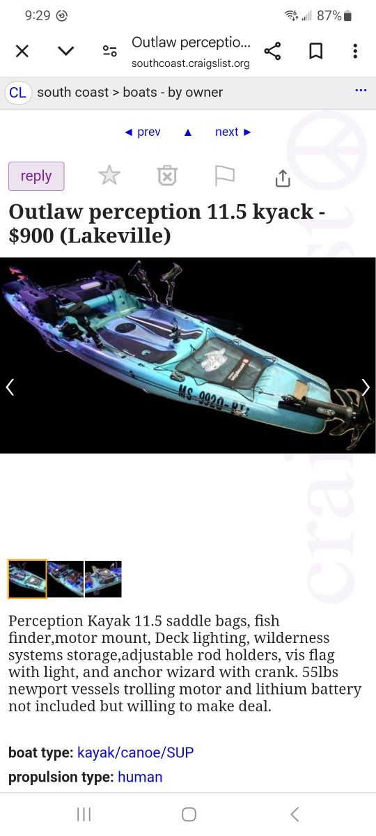 Outlaw Perception 11.5 Kyack