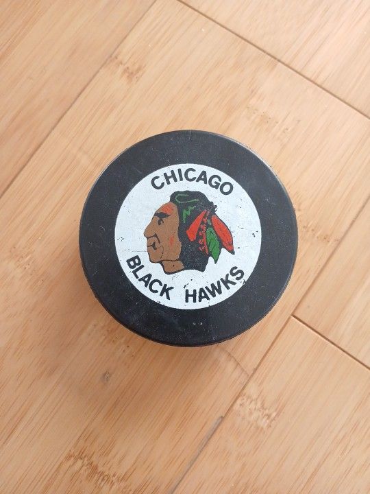Blackhawks Antique Hockey Puck
