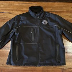 Basically NEW XXL Black Harley Embroidered Riding Jacket