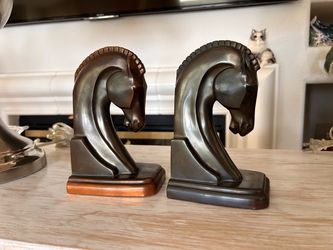 Art Deco Horse Head Bookends Pair