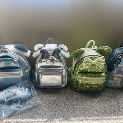 Brand new limited edition, rare loungefly backpacks and ears-45 backpacks and 25 ears-Bag and ear set $200. Ariel set is $300. Or all 70 for $3,000. P