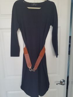 Nina Leonard Navy Blue sweater dress size Large.