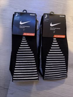 2 (two) Nike Performance Cushioned OTC Soccer Socks Men's Size 8-12 Black-Gray