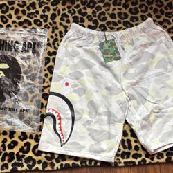 Bape White Short 