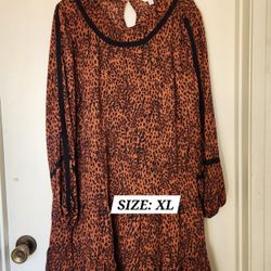 LEOPARD LONG SLEEVE DRESS