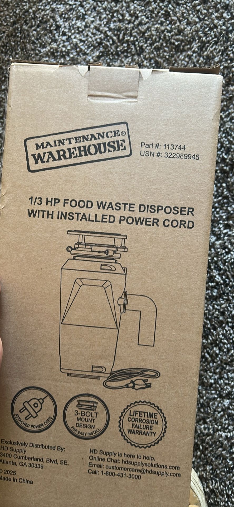 Brand New Sink Disposal