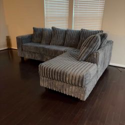 Need Gone dark Gray Sectional Couch New In Box $50DOWN 