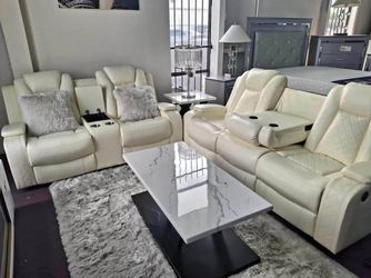 2PC Power recliner sofa and loveseat with Wireless charge USB and LED