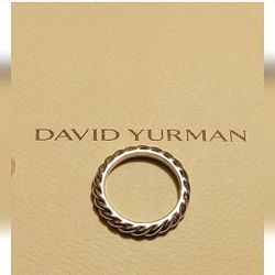 David Yurman Sculpture Cable Narrow Ring Band Size 7 [ .925 Sterling Silver ] - LIKE NEW 