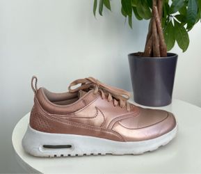 Women Size 7 Nike Air Max Thea SE Premium Rose Gold Metallic Red Bronze Shoes