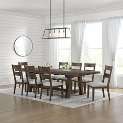 Bayside Dining 9 Pieces Set Extendable Table and 8 Chairs