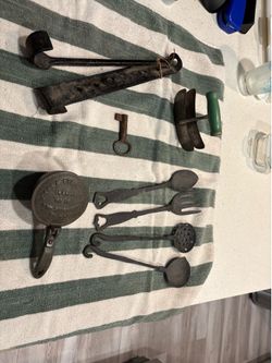 Antique Cast Iron Farmhouse Decor Lot - Logan & Strobridge