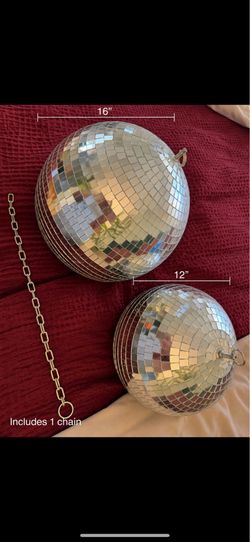 16” & 12” Mirrored Disco Balls + Chain