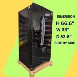Whirlpool 33" Wide Side By Side Refrigerator - Black
