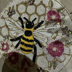 Bumble Bee Set 2 Beaded Placemats, 2 Bee Runners & Double Server