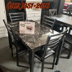 New Four Chair Table Faux Marble New Dining Sillas 