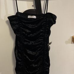 Black Velvet Coctail Dress  Size L