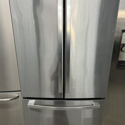 27 Cubic Foot Stainless French Door Refrigerator With Ice Maker 
