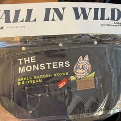 THE MONSTERS FALL IN WILD SERIES-Denim Messenger Bag