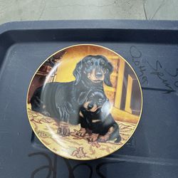Art By Christopher Nick For Danbury Mint Limited Edition Collection “Dachshund “  China Plate “Pride & Joy”