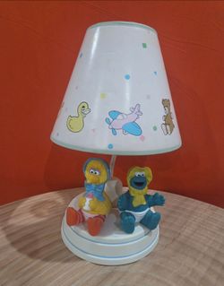 Rare 1988 Dolly Toy Co. SESAME STREET Baby Lamp 15" tall ~ includes the original lamp shade