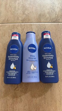 3 Pack Nivea Essentially Enriched Body Lotion W/ Hyaluronic Acid Oil 8.4 Oz/ 250ml