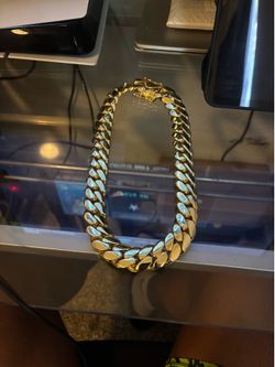 22mm 22in 14kt gold plated Cuban necklace