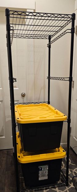 27-Gallon Tote Steel Vertical Storage Rack