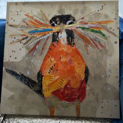 “Curious Bird Art”  acrylic on canvas.