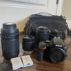 NIKON D3500 DSLR CAMERA, DX 70-300,DX 55-200, DX VR 55-200,DX VR 18-35