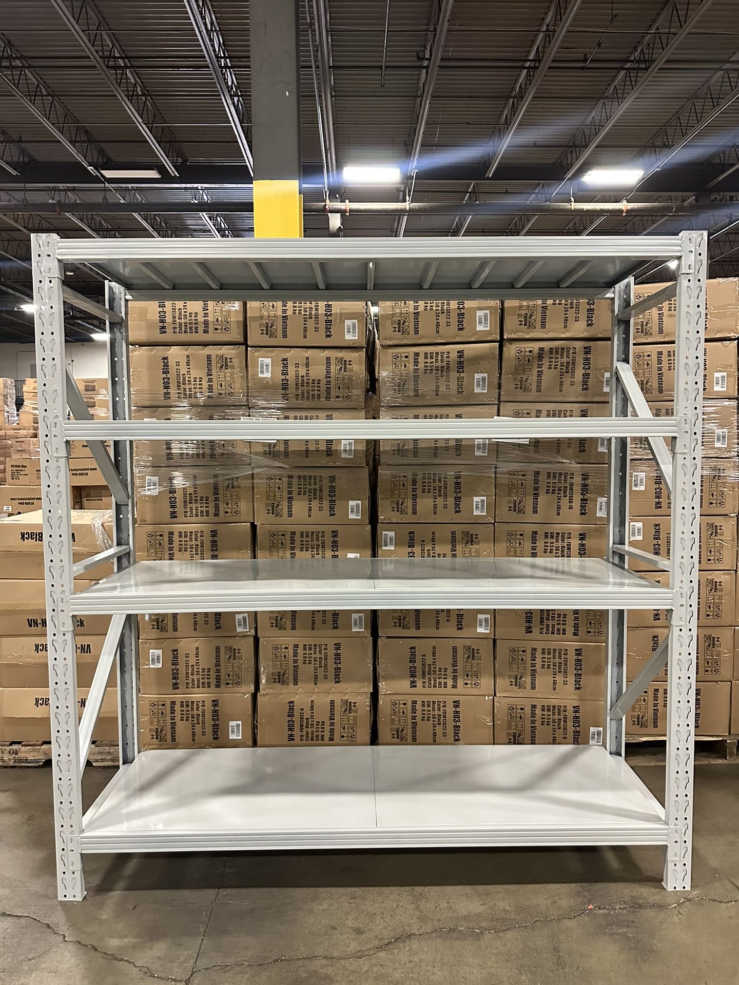 Warehouse Garage Shelving , 4 Tier Shelving Units Adjustable Metal Shelving