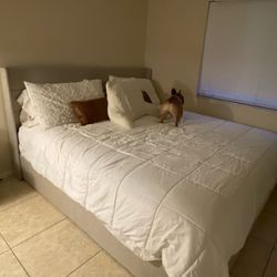 King Size Bed Frame W/ Or W/O Mattress 