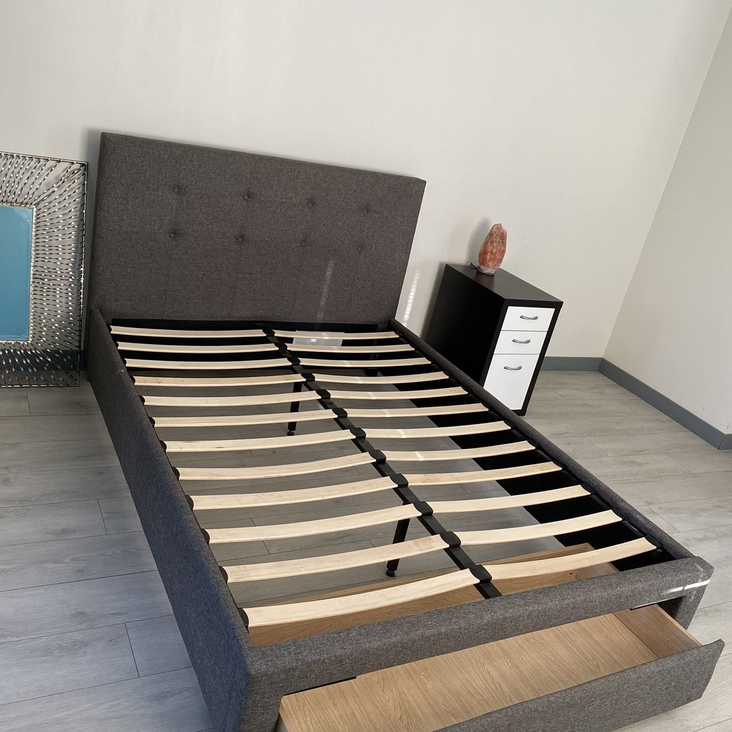 Gray Full Size Bed Frame With Headboard