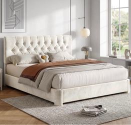 Brand New Queen Tufted Upholstered Bed Frame