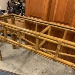 Bamboo Console Table With Glass Top