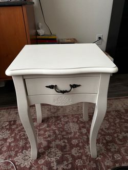 White French Provincial Nightstand with Drawer